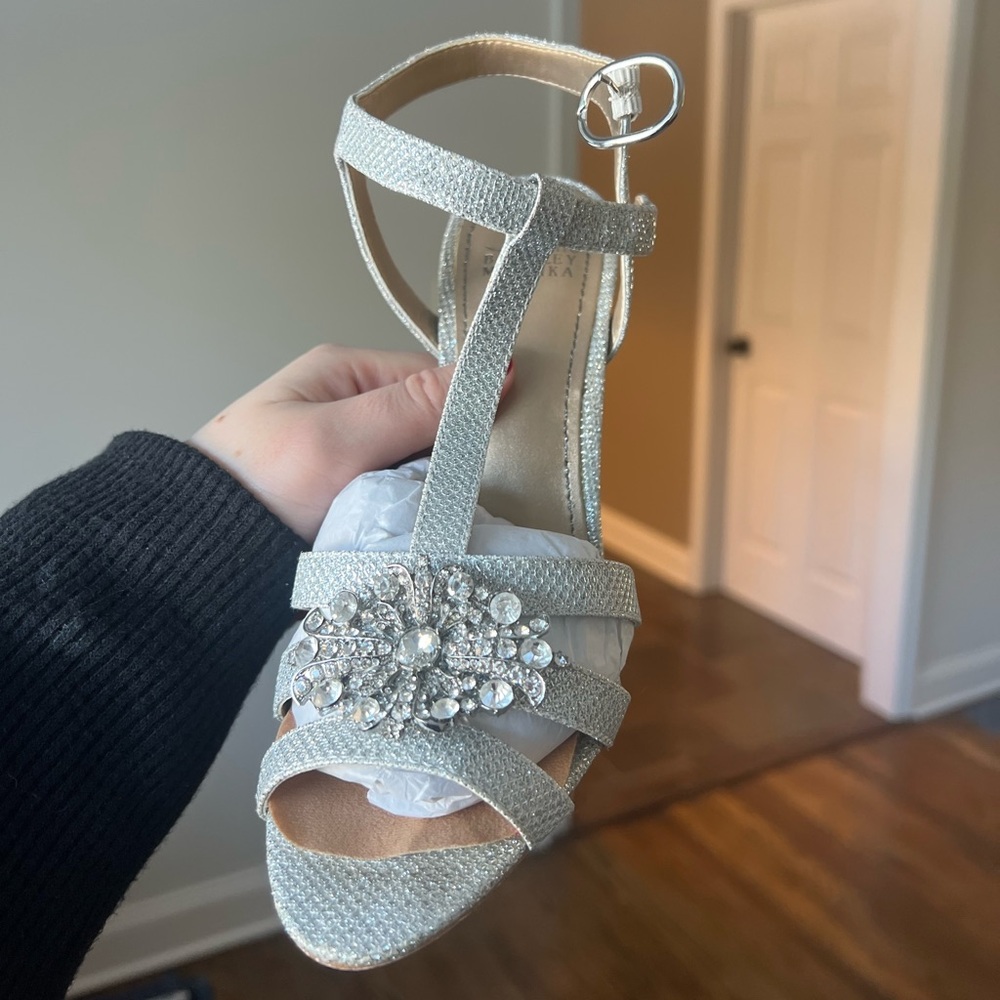 Silver heels size 6.5